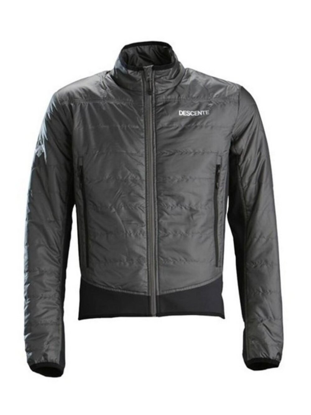 Descente Men's Gray Element II Hybrid Quilted Zip-Up Jacket, Size XL | 54